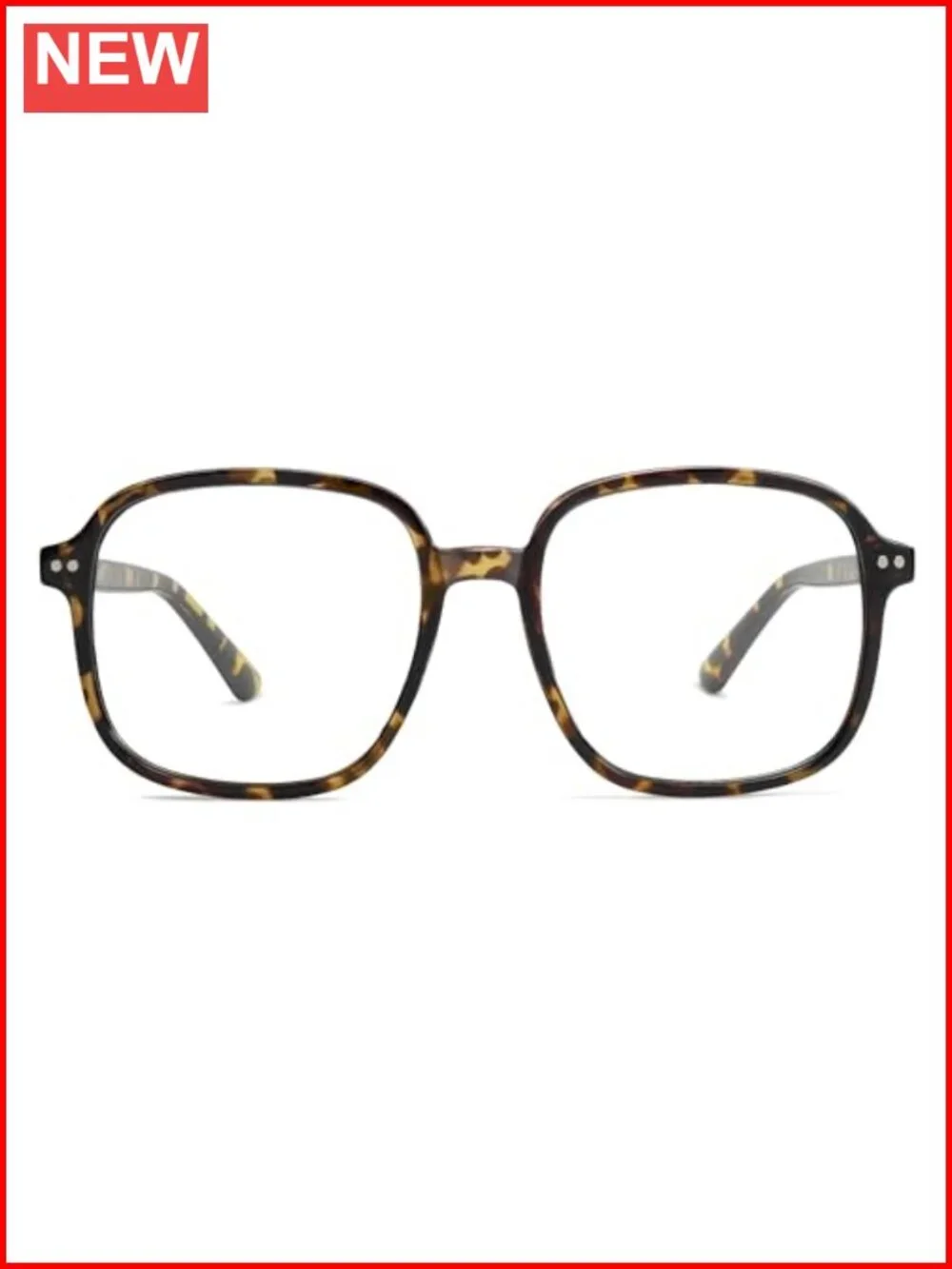 Oversized Square Blue Light Blocking Glasses TR90 Frame Anti Eye Fatigue